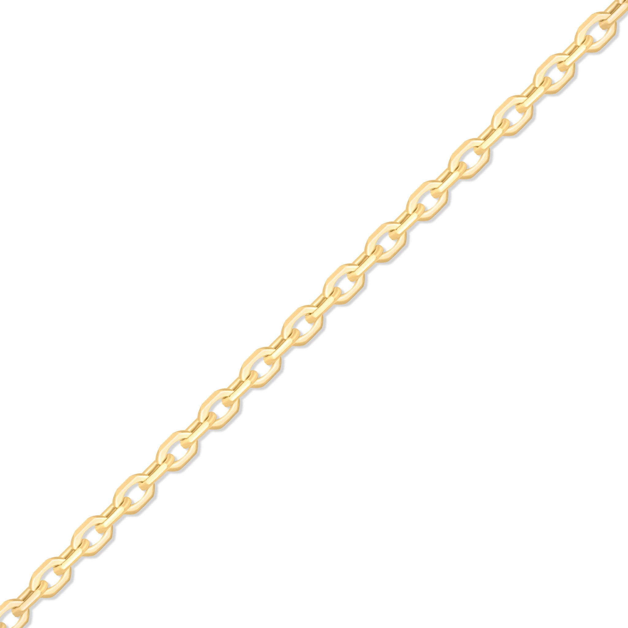 0,9 mm fin diamantskuren kabel 14K fast guld permanent smyckekedja - av tummen / pmj0002