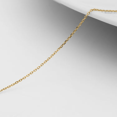 Câble de coupe diamant de 0,9 mm Fine 14K Chaîne de bijoux permanente en or massif - par le pouce/pmj0002