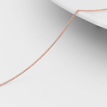 COURBE DE DIAMON FIN 0,9 mm Chaîne de bijoux permanente en or rose solide - par le pouce/pmj0006