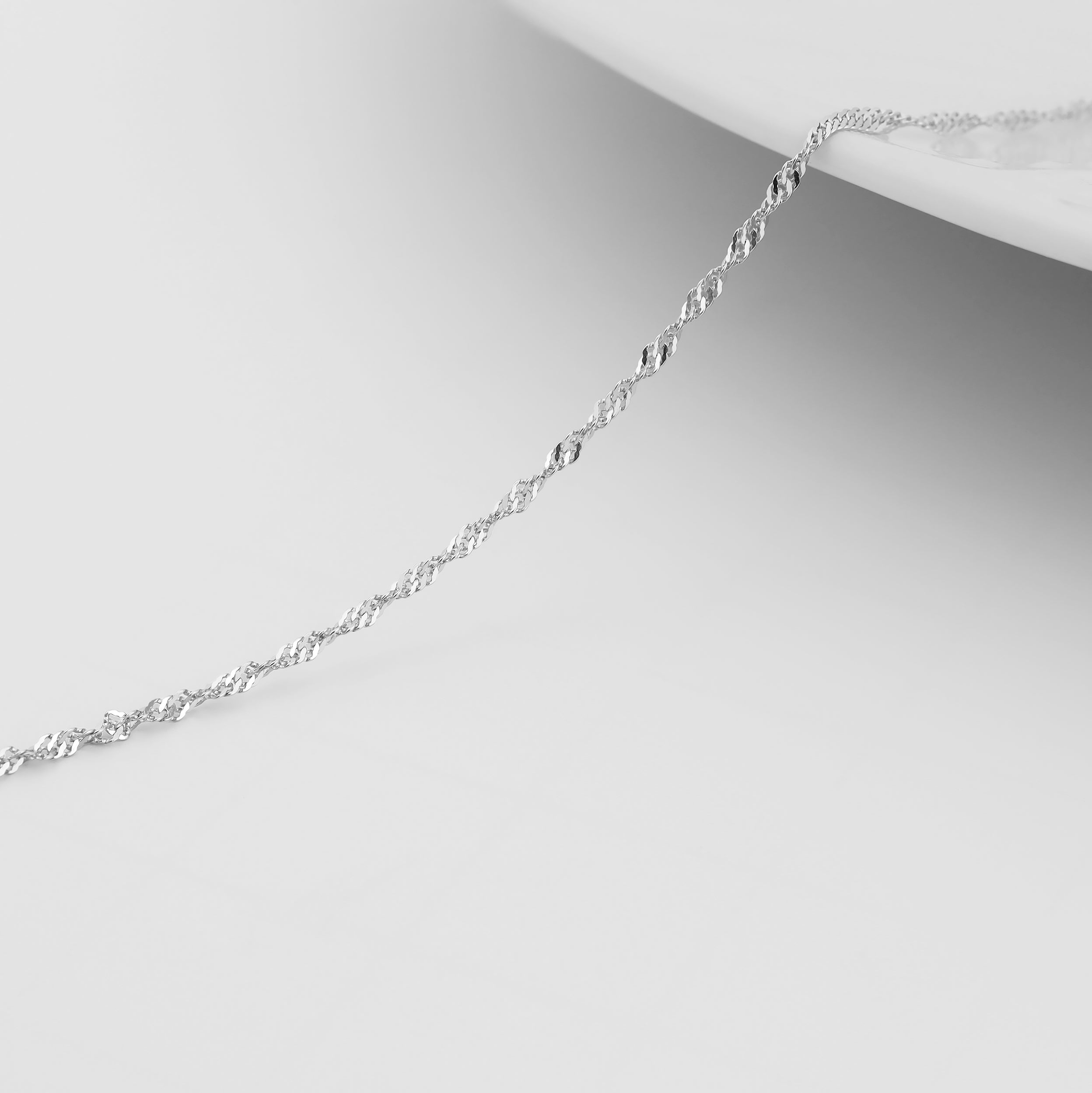 1,2 mm Singapore .925 Sterling Silver Permanent smyckekedja - Vid foten / PMJ0007
