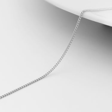 Curb de coupe de diamant de 1,2 mm .925 Chaîne de bijoux permanente en argent sterling - par le pied/pmj0010