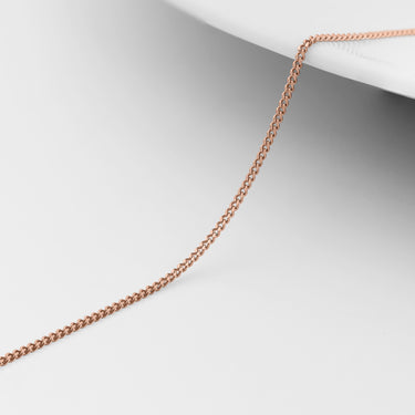 Coucle de diamant de 1,2 mm Chaîne de bijoux permanente en or rose solide - par le pouce/pmj0012