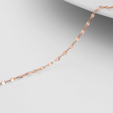 Chaîne à lèvres de 2,0 mm 14K Bijoux permanent en or rose solide - par le pouce/pmj0018