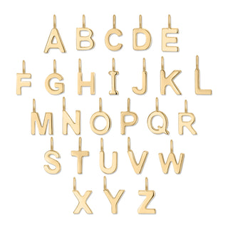 Wholesale Permanent Jewelry Tiny 14K Solid Gold Initial Letter Charms