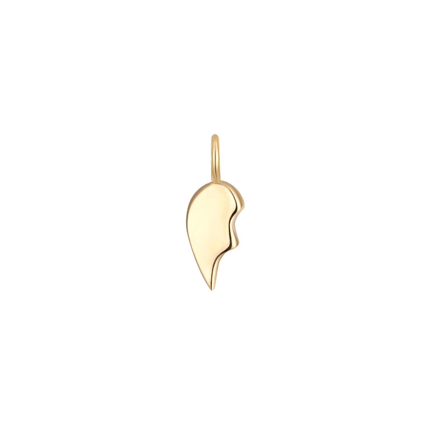 Permanent Jewelry Left Side 14K Solid Gold Broken Heart Charm / PMJ1008