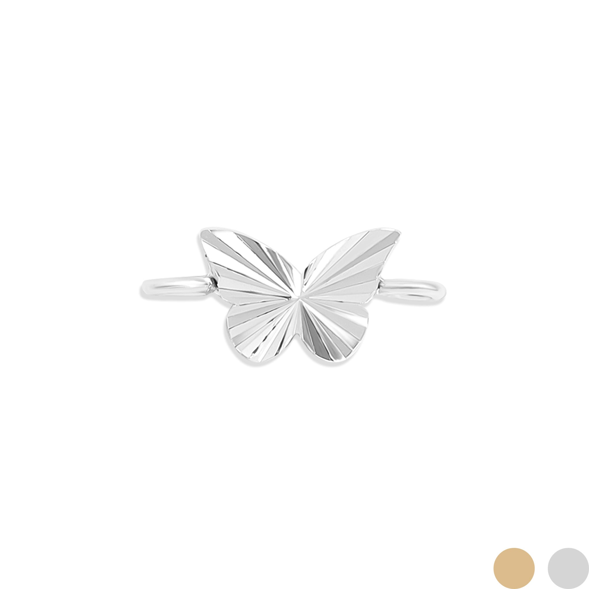 .925 Sterling Silver Sunburst Butterfly Charm Connector / PMJ1018