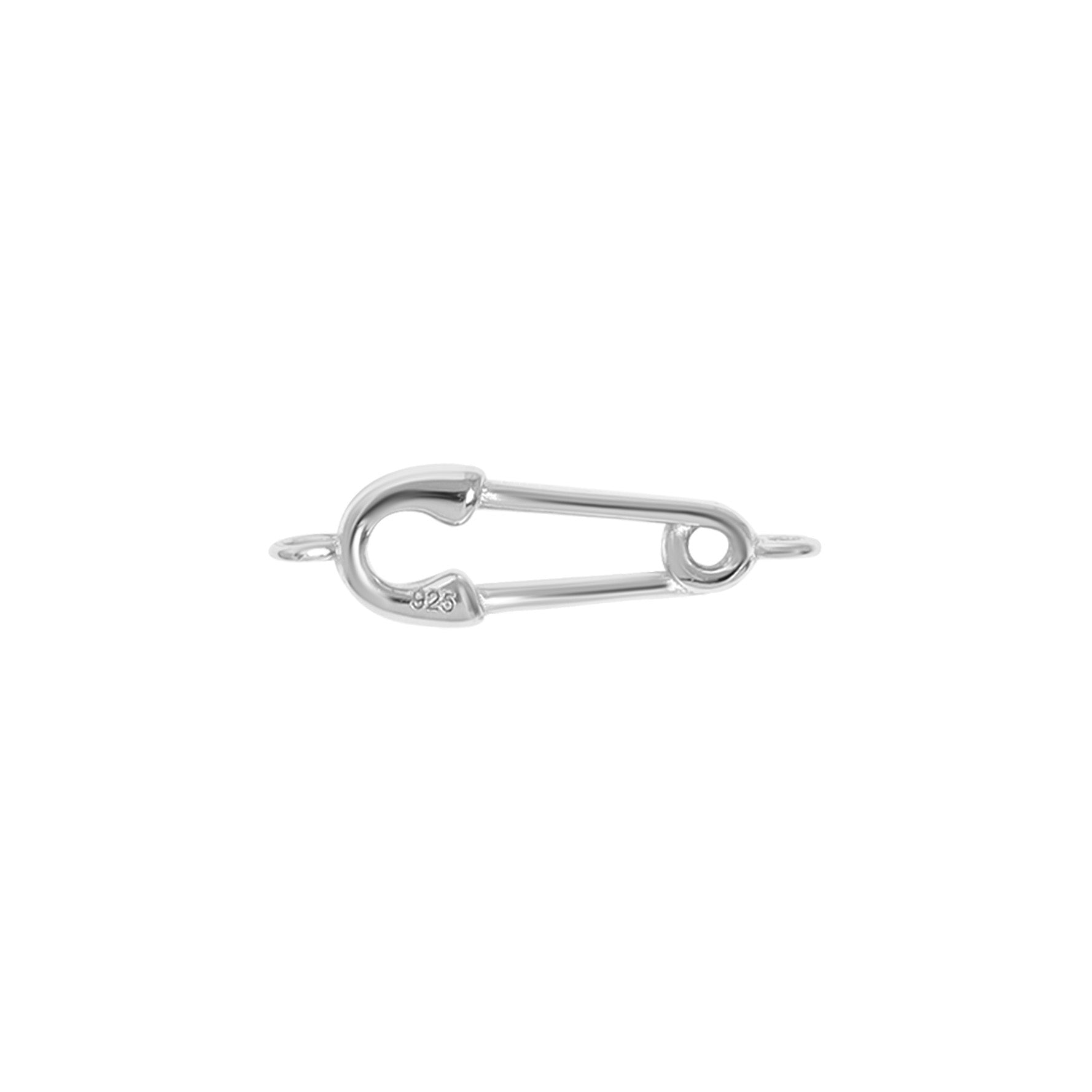 .925 Sterling Silver Horizontal Safety Pin Charm for Permanent Jewelry / PMJ1027