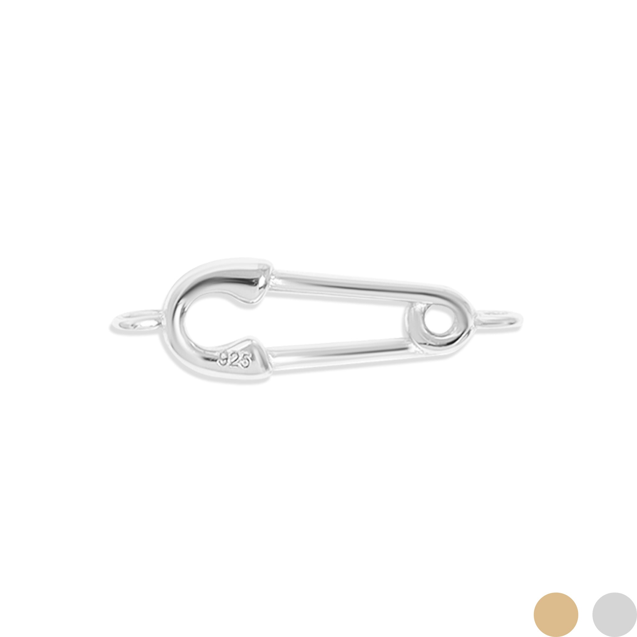 .925 Sterling Silver Horizontal Safety Pin Charm for Permanent Jewelry / PMJ1027