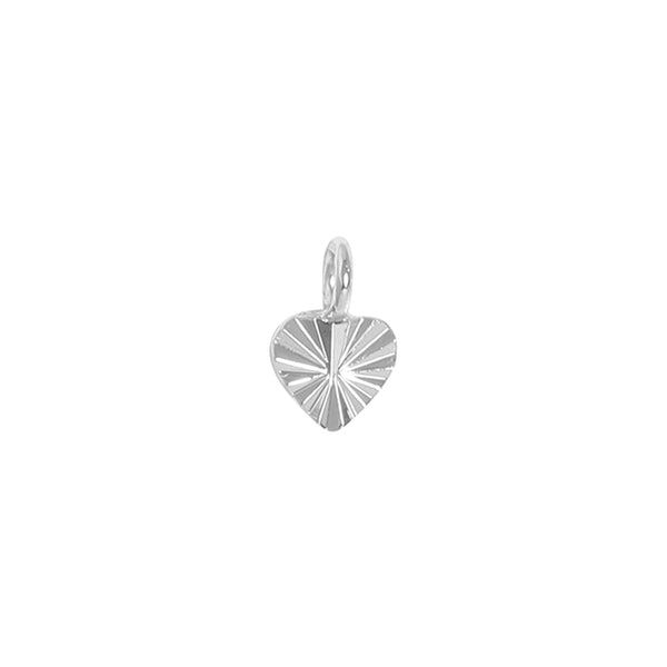 .925 Sterling Silver Sunburst Heart Charm for Permanent Jewelry / PMJ1028