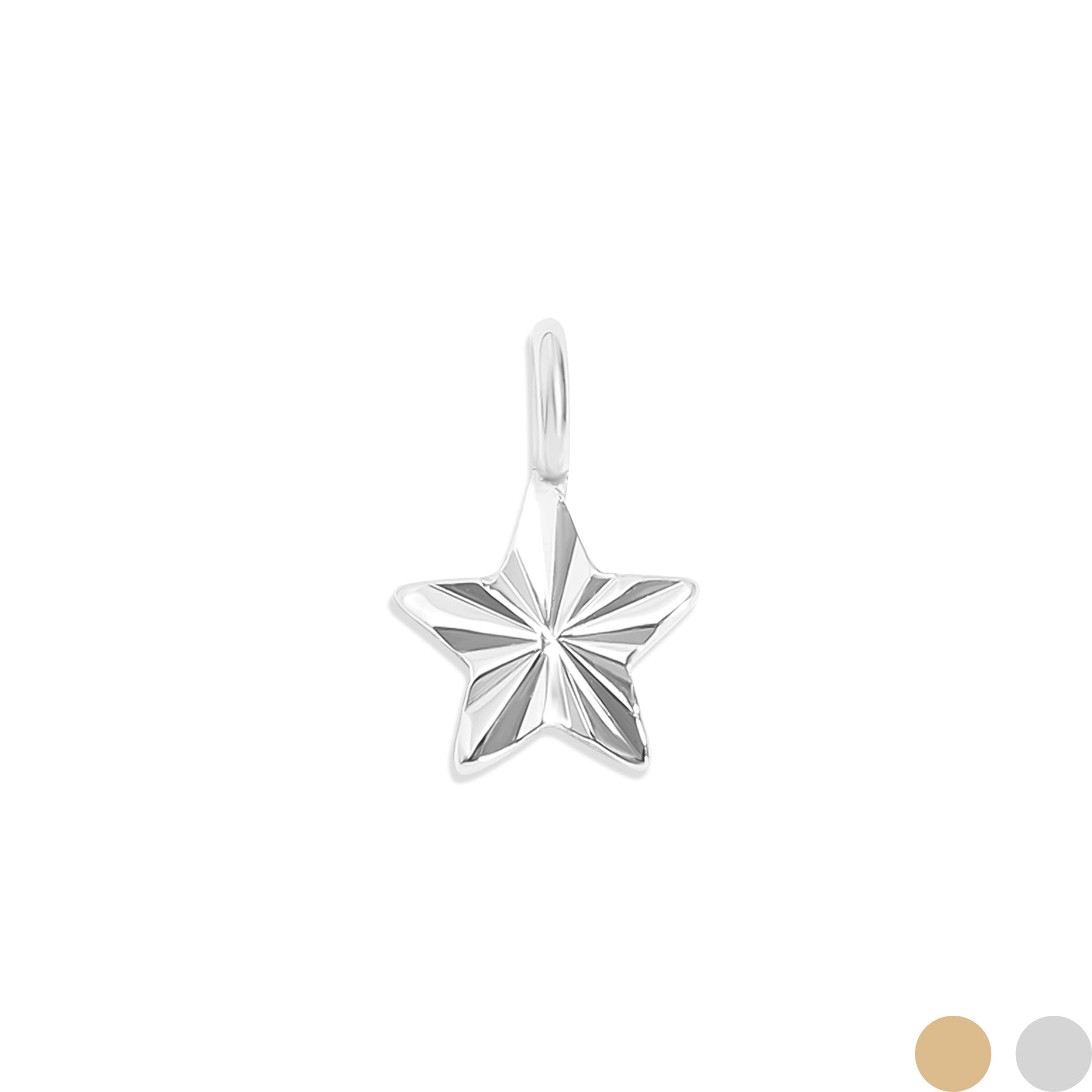 .925 Sterling Silver Sunburst Star Charm för permanenta smycken / PMJ1029