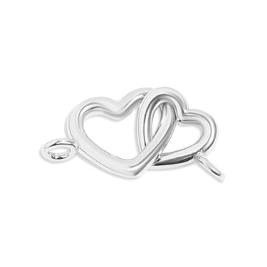 Double Heart Horizontal Connector Permanent Jewelry Charm