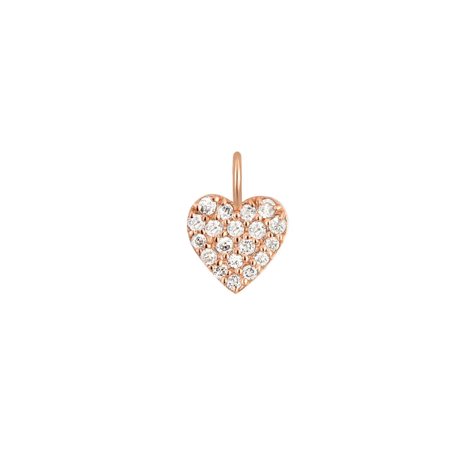 Bijoux permanent 14K Rose Gold Diamond Heart Charm/PMJ2001