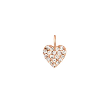 Bijoux permanent 14K Rose Gold Diamond Heart Charm/PMJ2001