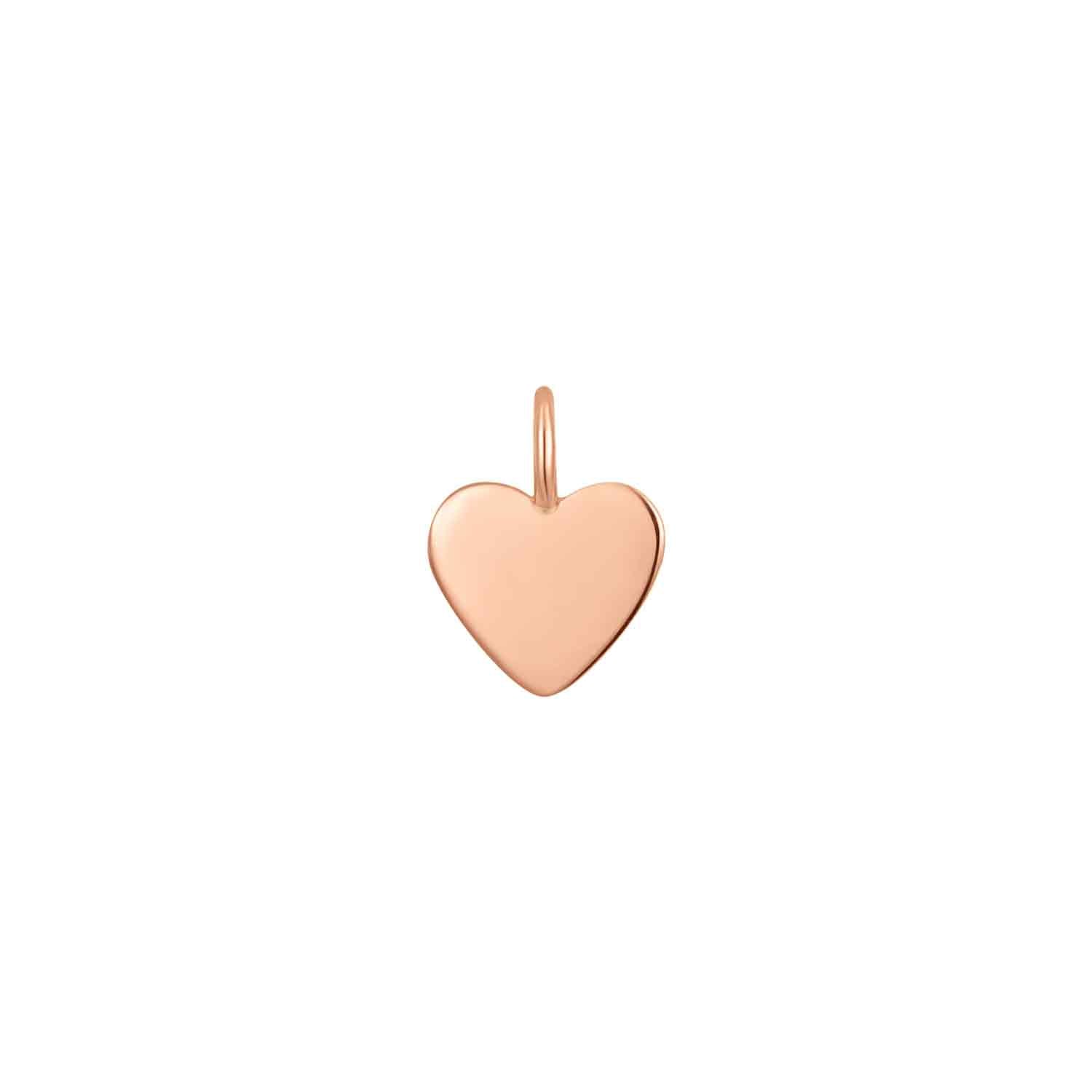 Permanent Jewelry 14K Solid Rose Gold Heart Charm / PMJ2002