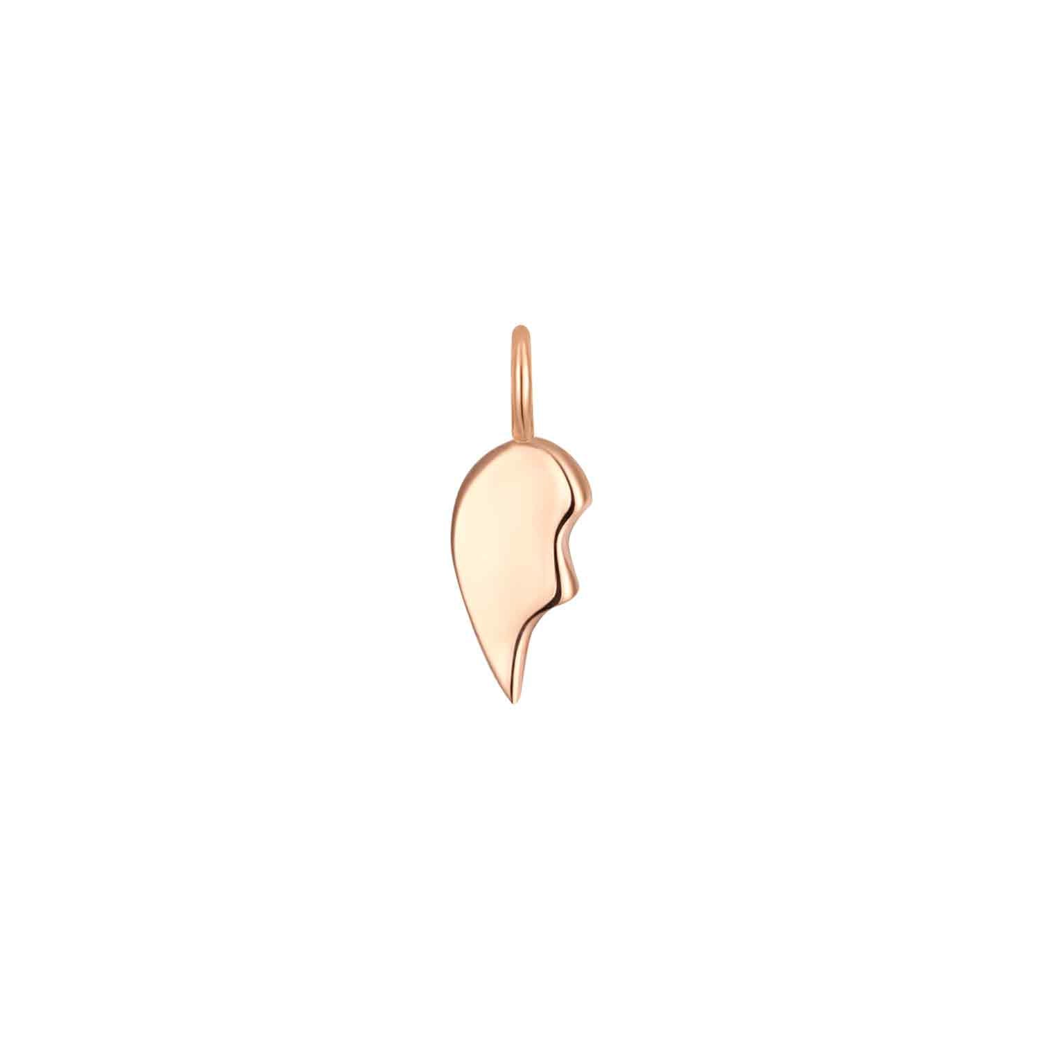 Bijoux permanent côté gauche 14k Rose Solid Rose Broken Coeur Cœur/PMJ2007