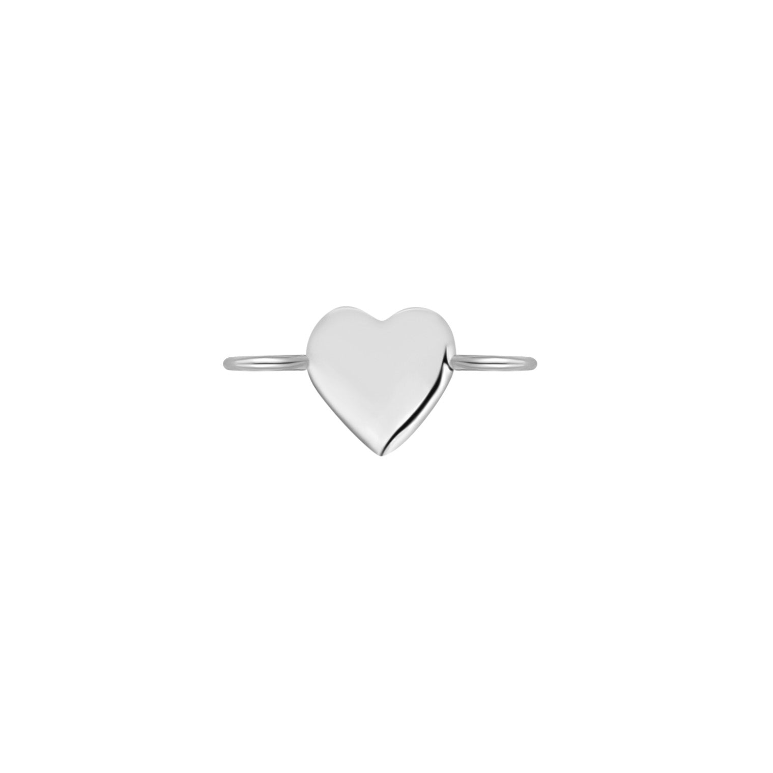 Permanent Jewelry Horizontal .952 Sterling Silver Heart Charm 