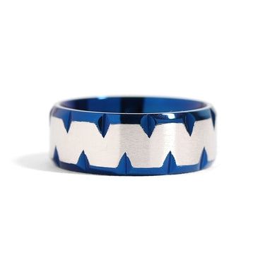 Blue en acier inoxydable Zig Zag Centre/PRJ0262