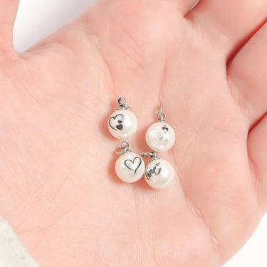 Love and heart printed pearls