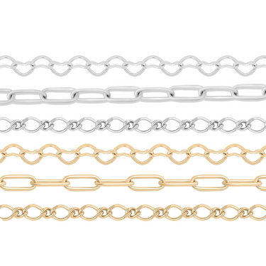 Kit de démarrage de chaîne de bijoux permanente - Pack de style 3 chaîne - chaînes en argent sterling en argent sterling et en or plaqué or