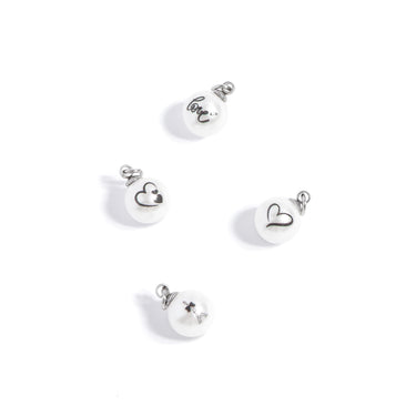 Printed Hearts Pearl Charm assortment