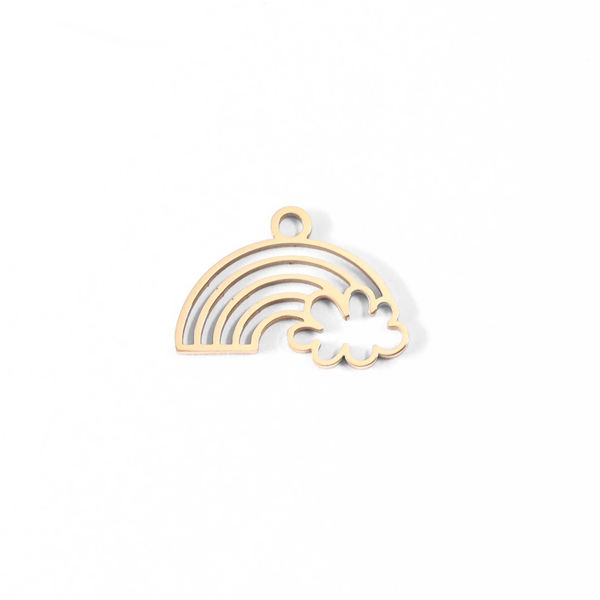 18K Gold PVD Stainless Steel Rainbow And Cloud Charm / PDL0032