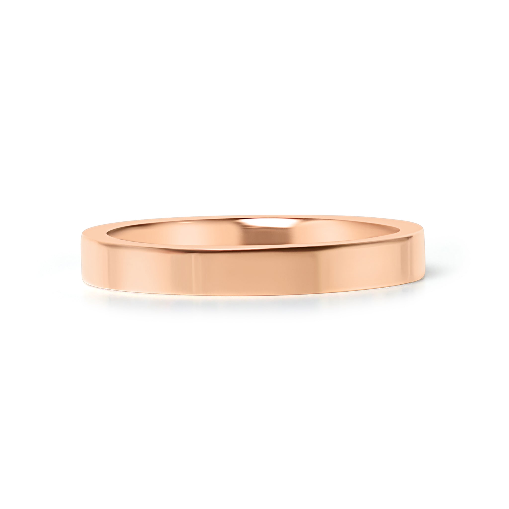 Rose Gold Stainless Steel Flat Edge Ring