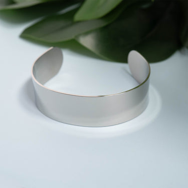 Stainless Steel Rounded Blank Cuff Bracelet Lifestyle