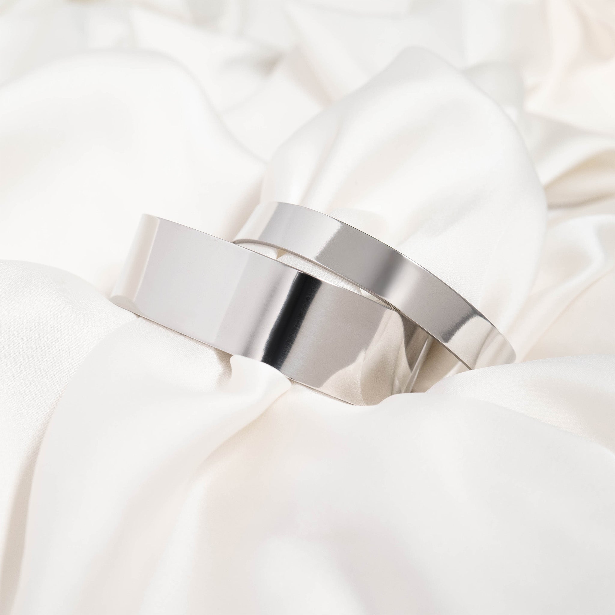 Stainless Steel Rounded Blank Cuff Bracelet / SBB0001