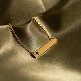 Stainless Steel Cutout Cross Blank Bar Necklace