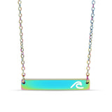 Cutout Wave Bar Stainless Steel Necklace