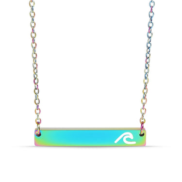 Cutout Wave Bar Stainless Steel Necklace