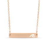 Cutout Wave Bar Stainless Steel Necklace