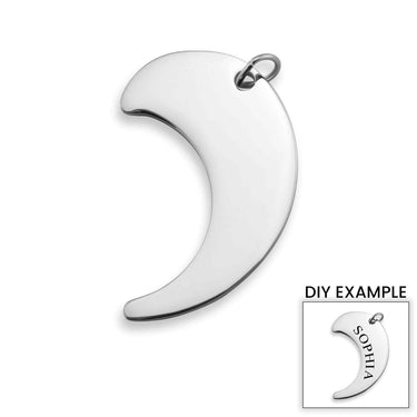 Blank Moon Stainless Steel Pendant