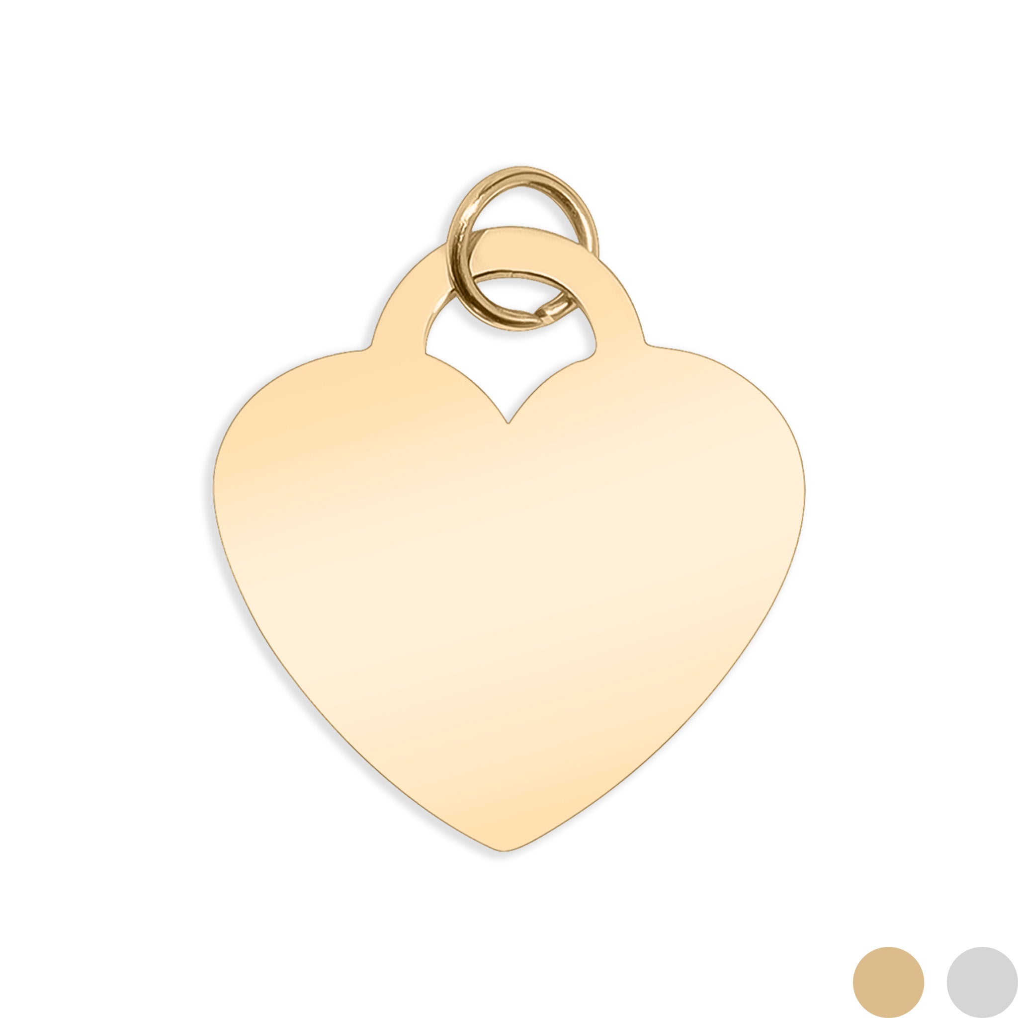 18k Gold PVD Blank Heart Charm Rostfritt stål Pendant / SBB0011