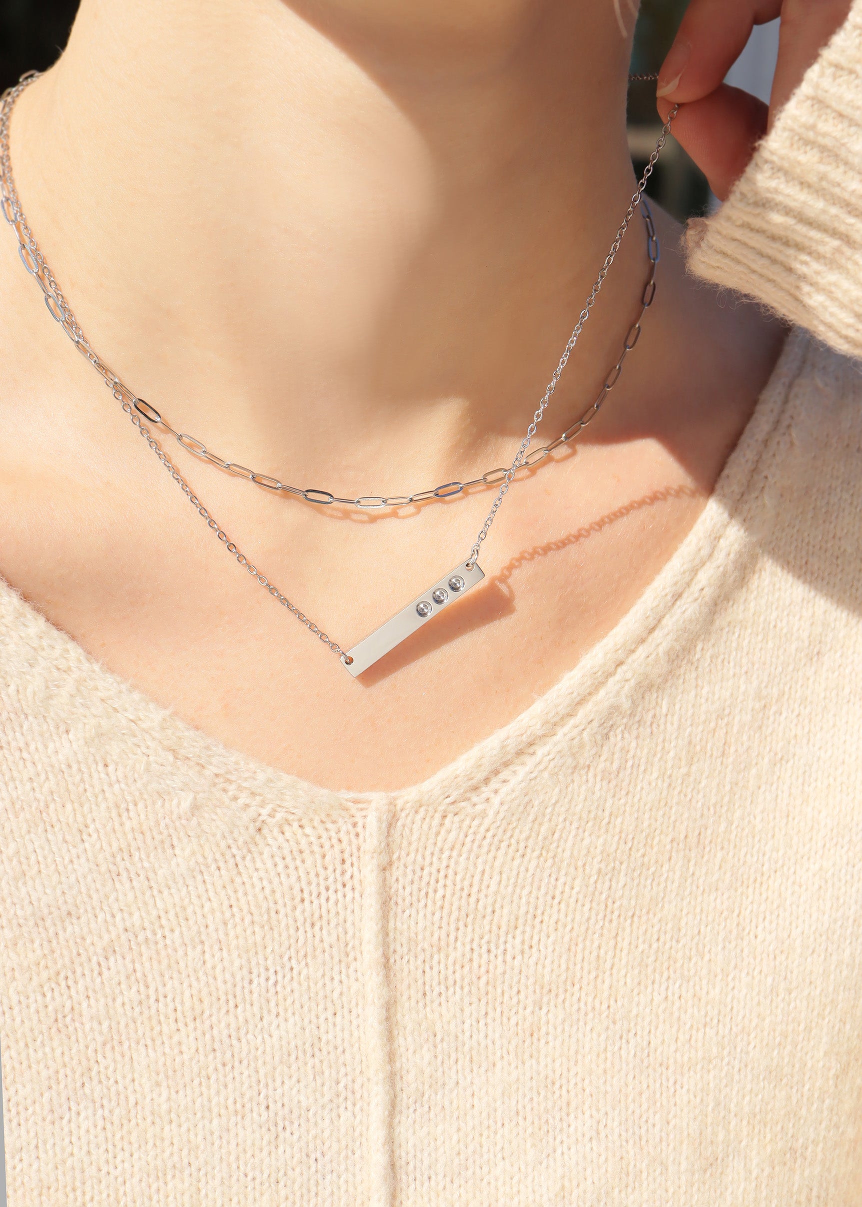 Collier de barre de naissance horizontal en acier inoxydable poli/SBB00114