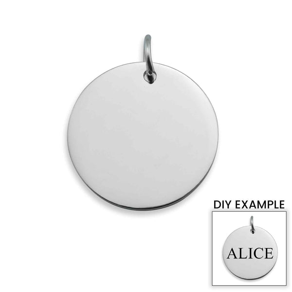Blank Round Polished Stainless Steel Pendant
