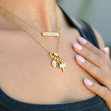 18K Gold PVD Stainless Steel Vertical 3D Birth Flower Charm