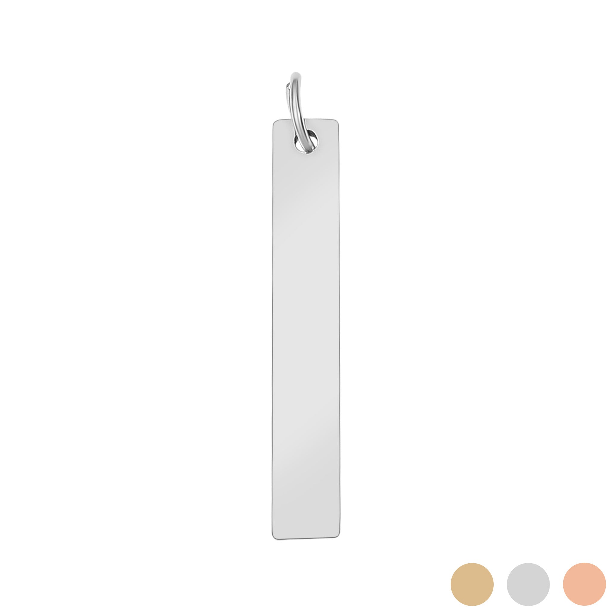 Polished Stainless Steel Vertical Blank Bar Pendant / SBB0020