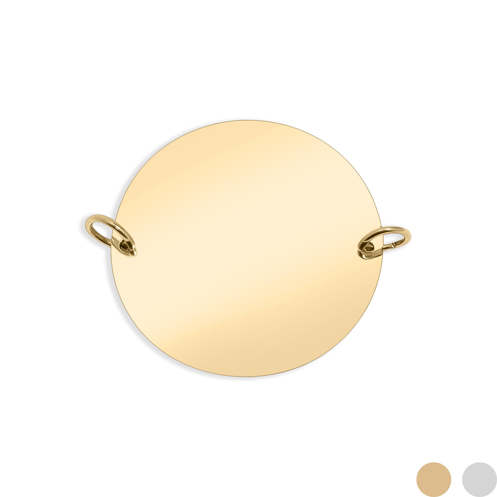 18K Gold PVD Polished Blank Stainless Steel Round Pendant / SBB0023