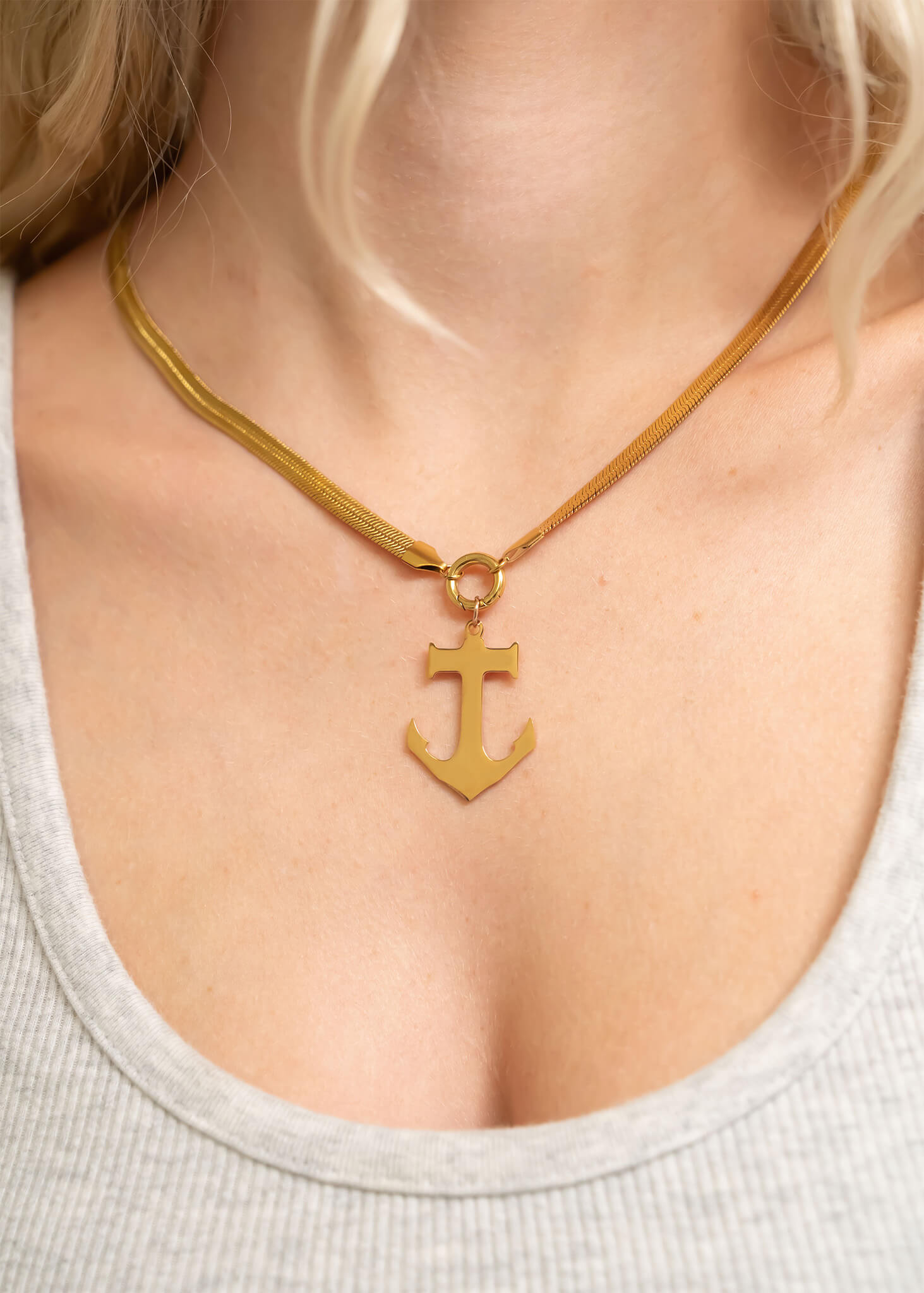 Stainless Steel Blank Anchor Pendant