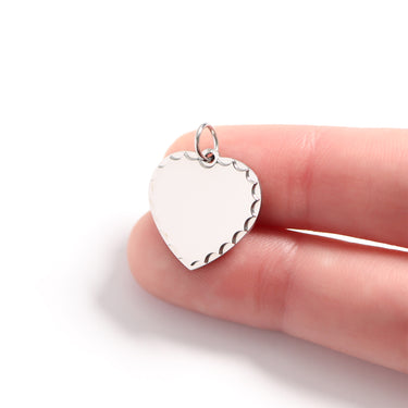 Scalloped Edge Blank Heart Pendant Scale