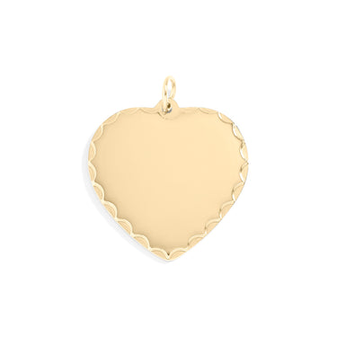 Scalloped Edge Blank Heart Pendant