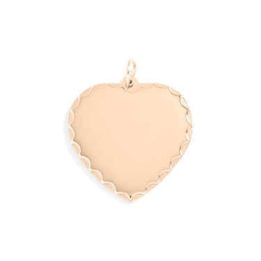 Scalloped Edge Blank Heart Pendant