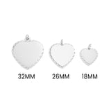 Scalloped Edge Blank Heart Pendant Scale