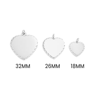 Scalloped Edge Blank Heart Pendant Scale