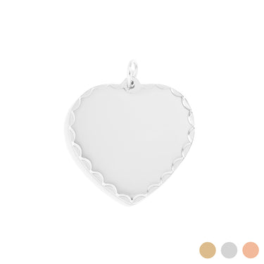 Scalloped Edge Blank Heart Pendant