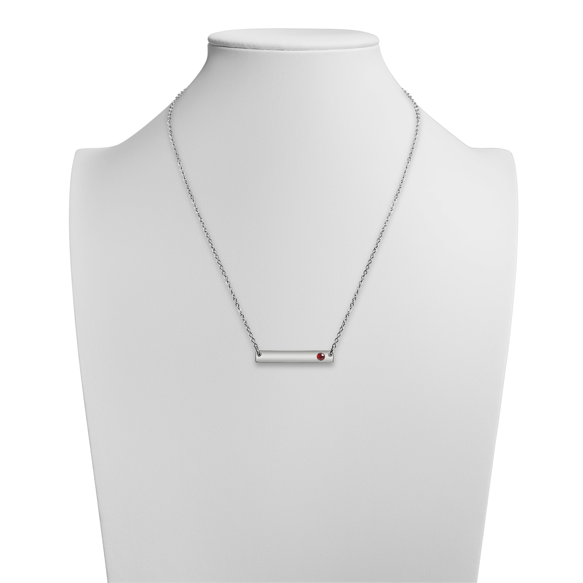 Birthstone Vertical Bar & Name Necklace – Designs by KaraMarie