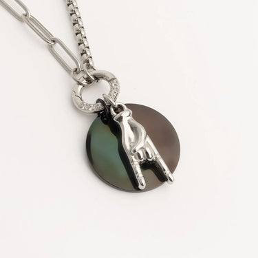 Black Blank Round Pendant 