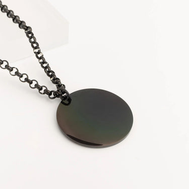 Black Blank Round Pendant 