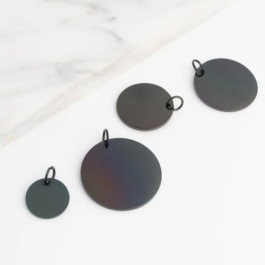 Black Blank Round Pendant 